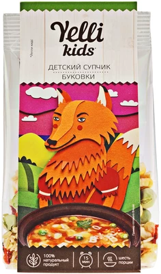 Супчик детский Буковки с кукурузой и горохом Yelli kids 80г-0}