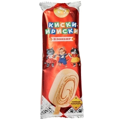 Мороженое Эскимо Киски-Ириски с соленой карамелью 75г-0}