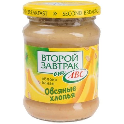 Десерт Яблоко-банан с овсяными хлопьями 250г-0}