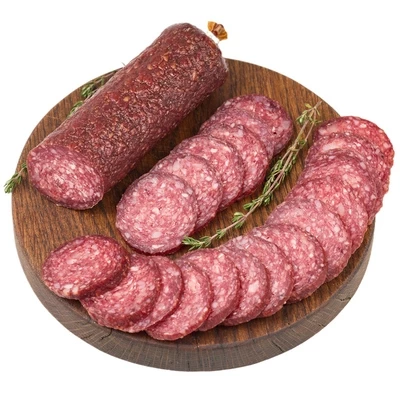 Колбаса сырокопченая Еврейская Экстра Гранд Мясъе ~350г-0}
