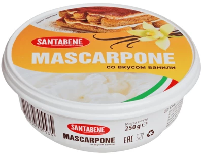 Сыр Маскарпоне ванильный 80% жир., 250г -0}