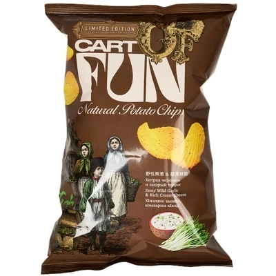 Чипсы картофельные со вкусом Черемши с творогом Cat of fun 67г-0}