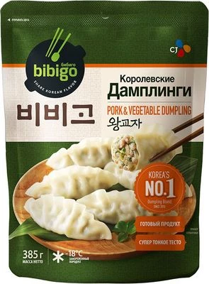 Дамплинги Королевские со свининой корейские пельмени Bibigo 385г-0}
