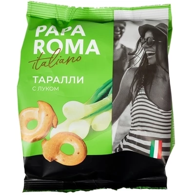 Таралли Papa Roma с луком без сахара 180г-0}