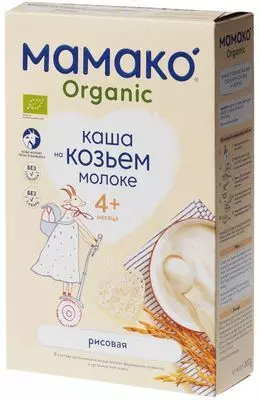 Каша детская рисовая Organic на козьем молоке без сахара и глютена с 4 ...