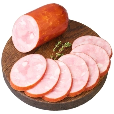 Колбаса сырокопченая Ветчинная Деликатеска ~400г-0}