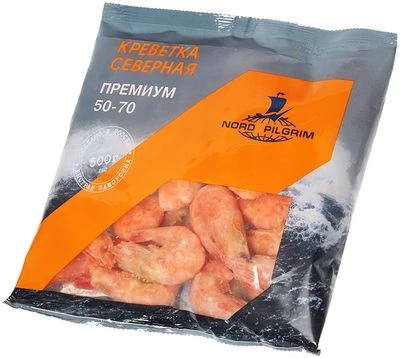 Креветка северная 50/70+ варено-мороженая 500г-0}