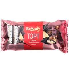 Торт с творогом с изюмом с ореховой начинкой в глазури 24% жир. Беллакт Белоруссия 200г