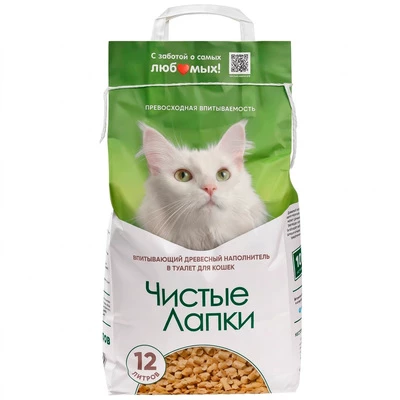 Наполнитель древесный Чистые Лапки 4.5кг -0}
