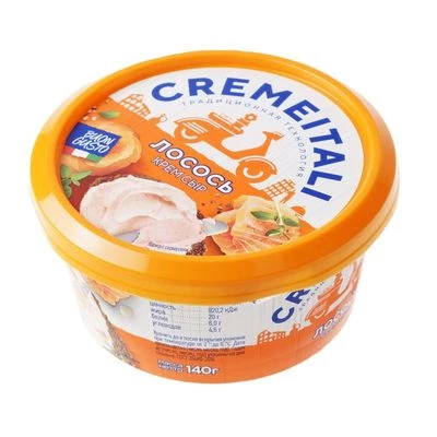 Крем-сыр творожный Cremeitali с Лососем 140г-0}