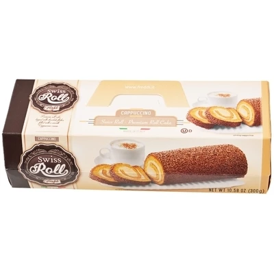 Рулет Freddi бисквитный с начинкой из молока и кофейного крема покрытый шоколадными хлопьями Италия 300г-0}
