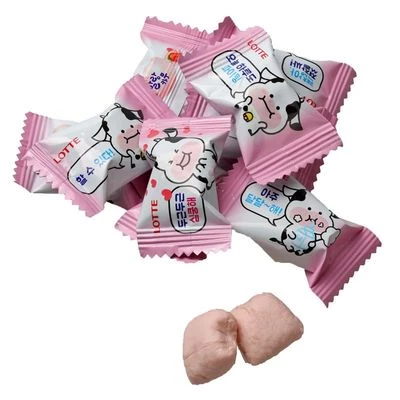 Конфета жевательная Lotte Malang Cow Strawberry молочная со вкусом клубники Корея 79г-1}