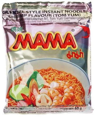 Тайская лапша быстрого приготовления Мама со вкусом Том Ям Креветка Тайланд 60г-0}
