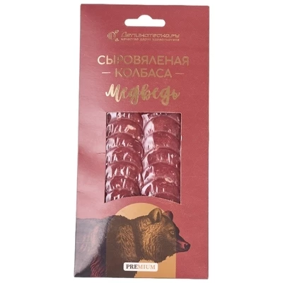 Колбаса из медведя нарезка сыровяленая 75г-1}