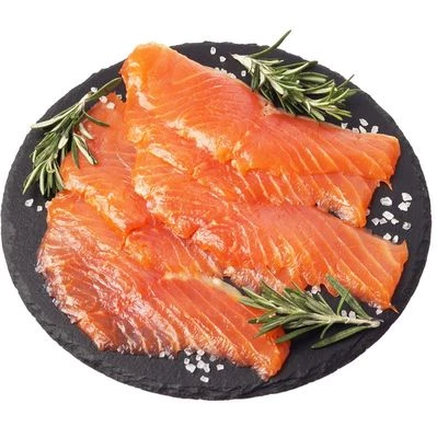 Форель радужная слабосоленая филе-ломтики 150г-0}