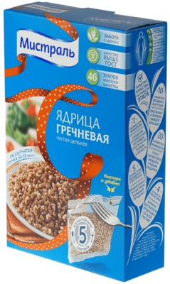 Гречка ядрица в пакетиках быстрозаваривающаяся Мистраль 5*80г-1}