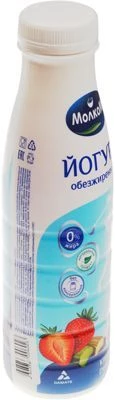 Йогурт питьевой клубника-ревень 0% жир., 450г-1}