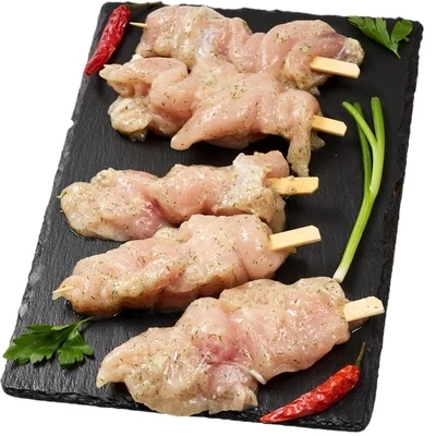Шашлычки куриные на шпажке в маринаде Сливочный охлажденные Деликатеска ~550г-1}