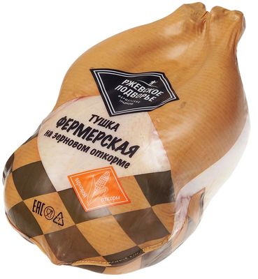 Тушка цыпленка-бройлера фермерского зернового откорма охлажденная потрошеная ~1.4кг-1}