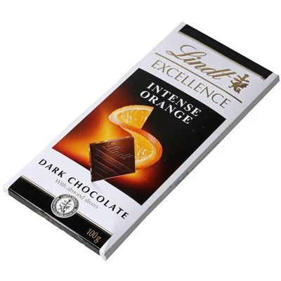 Шоколад Lindt темный с кусочками миндаля и апельсиновым соком Excellence 100г-1}