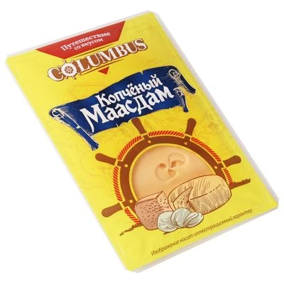 Сыр полутвердый Маасдам копченый 45% жир. нарезка 125г-1}