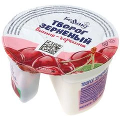 Творог зерненый Вишня-черешня 5% жир. Беллакт Белоруссия 130г