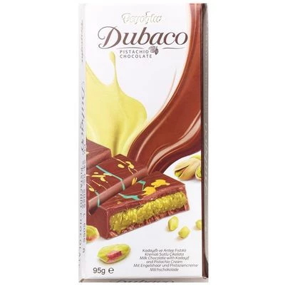 Молочный шоколад Dubaco с кадаифом и фисташковой пастой Турция 95г-0}
