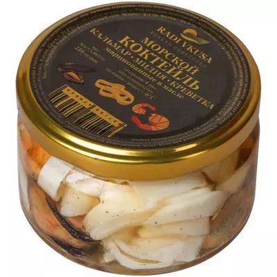 Морской коктейль кальмар, мидия, креветка в масле 210г - купить в ...