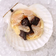 Гребешок с кровяной колбасой