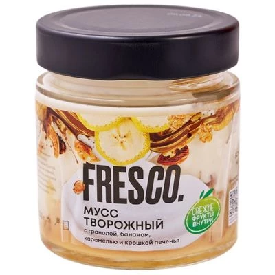 Мусс творожный Гранола-банан-крошка печенья FresCo 130г-0}