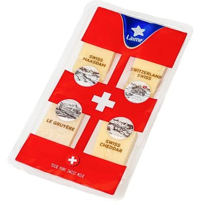 Коллекция сыров Грюйер, Чеддар, Швейцарский и Маасдам Laime 160г -1}