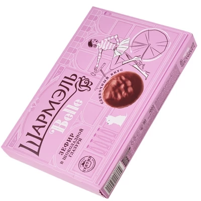 Зефир в шоколадной глазури со сливочным вкусом Шармэль Belle 200г-1}