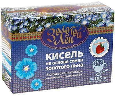 Кисель на основе семян льна клубничный, 105г-0}