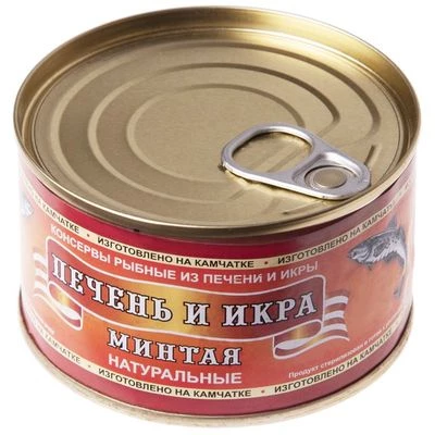 Печень и икра минтая кусочками 220г -0}