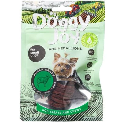 Лакомство для собак мелких пород из мяса ягненка Догги Джой Медальоны из баранины 55г  -0}