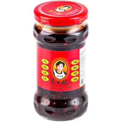 Соус на основе растительных масел из черных соевых бобов Lao Gan Ma Китай 280г-0}