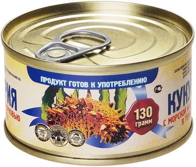 Кукумария в томатном соусе с морковью с морской капустой 130г-1}