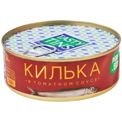 Килька обжаренная в томатном соусе Tasty Tins 240г-0}