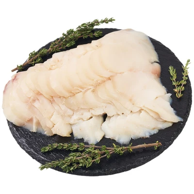 Масляная рыба холодного копчения без кожи нарезка ~350г-1}