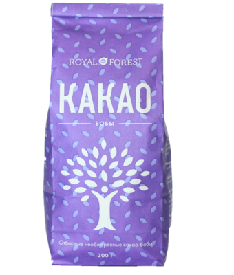 Какао-бобы необжаренные Royal Forest 200г купить в Москве по выгодной ...