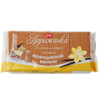 Вафли Парижанка Сладкая слобода с ароматом французский шоколадный ванили 210г-0}