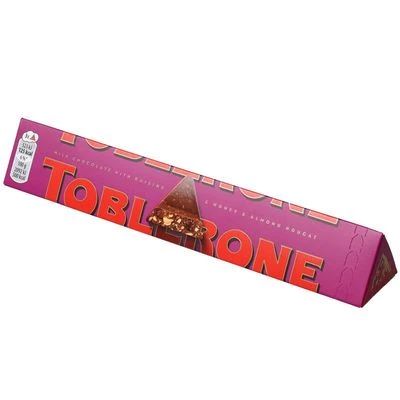 Шоколад Toblerone молочный с изюмом и медово-миндальной нугой 100г-1}
