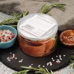 Сугудай из горбуши слабосоленой филе-ломтики в масле от Шефа 150/50 г