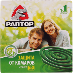 Спираль от комаров без запаха 10шт РАПТОР