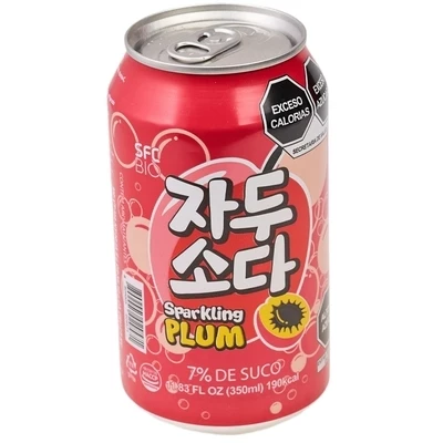 Напиток газированный с соком сливы Корея 350мл-0}