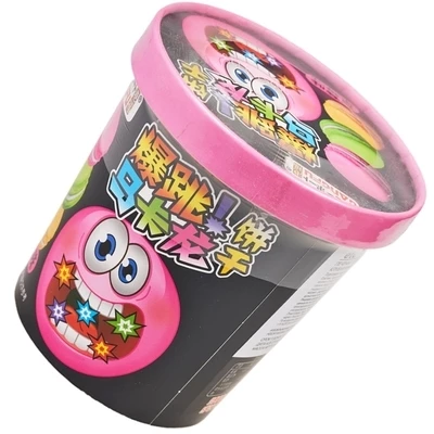 Печенье-сэндвич Макарон с клубничным вкусом и взрывной карамелью Китай 80г-1}