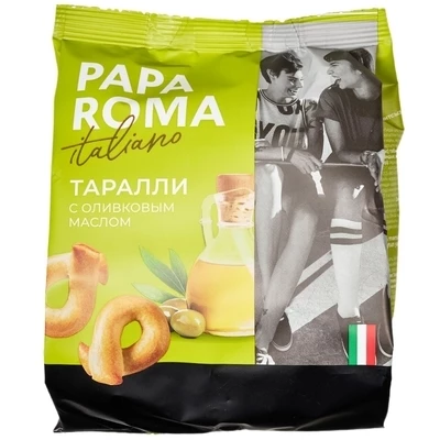 Таралли Papa Roma с оливковым маслом без сахара 180г-0}