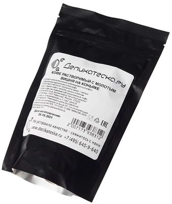 Кофе Вишня на коньяке Деликатеска растворимый с добавлением молотого 75г-1}