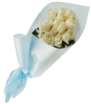 Букет белых роз Гратено Тембо ~40см 11шт -0}