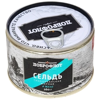 Сельдь тихоокеанская жирная в желе Доброфлот 260г-1}